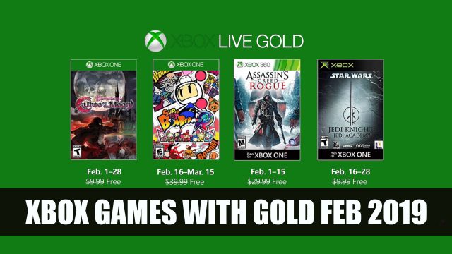 Xbox Games with Gold for February Includes Bloodstained, Assassin’s Creed Rogue and Star Wars Jedi Knight