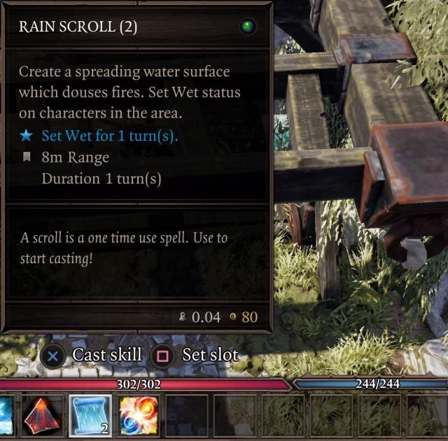 Rain Scrolls are not hard to make or find and they can really help out in more difficult fights.