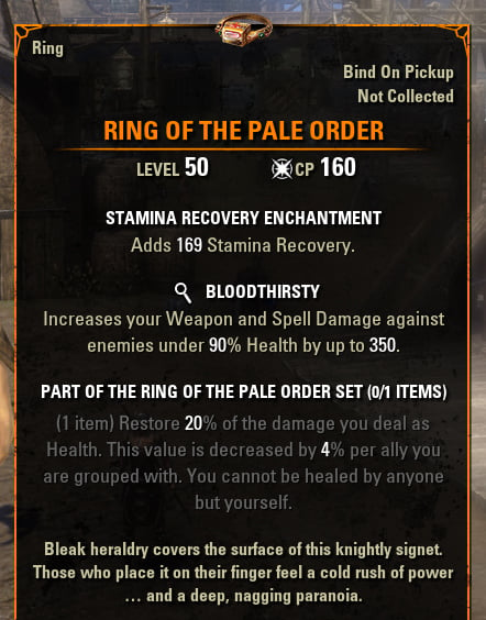 ESO Ring of the Pale Order Mythic Item