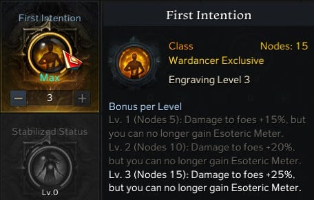 Lost Ark Wardancer First Intention Engraving and Playstyle