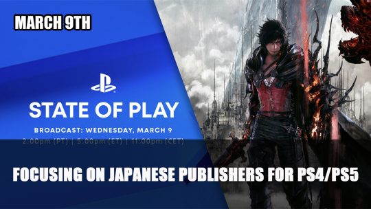 Playstation State of Play Returns March 9th Focusing on Japanese Game Publishers