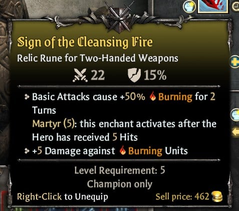Champion Equipment - Sign of the Cleansing Fire Two-Handed Weapon