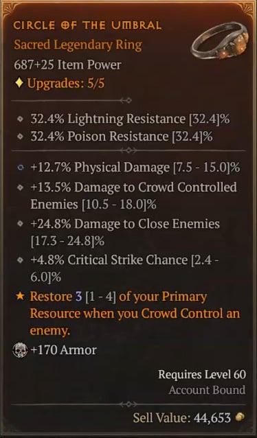 Circle of the Umbral to Restore Spirit When You CC an Enemy