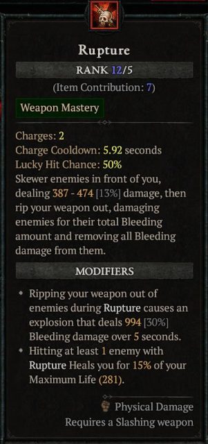 Diablo 4 Bleed Barbarian Build - Rupture