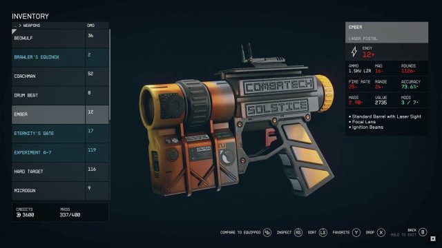 Starfield Review Weapon and Mods Customization