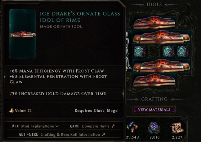 Idols - Ice Drake's Ornate Glass Idol or Rime